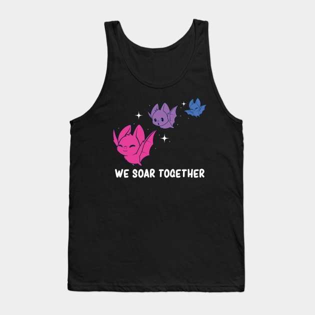 Bisexual Pride Flag Cute Bisexuality Bi Bat Tank Top by Graphic Monster